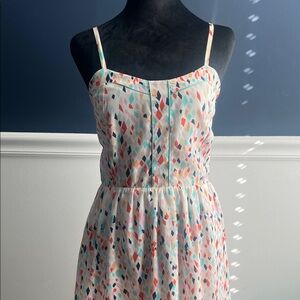 Colorful Spaghetti Strap Lined Dress